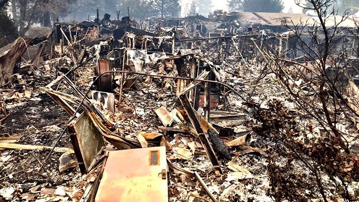 Wildfire Cleanup in Laguna Woods, California (1997)